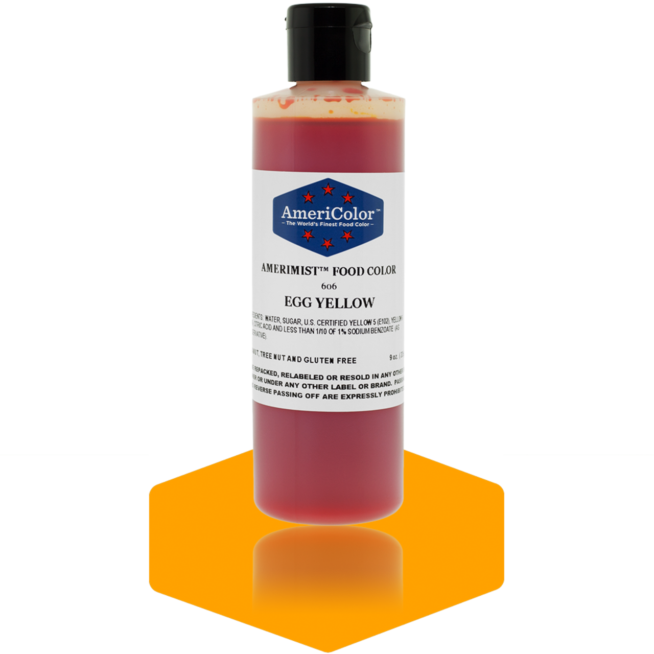 AmeriColor, Egg Yellow, 9 Ounce, AmeriMist Airbrush Food Coloring
